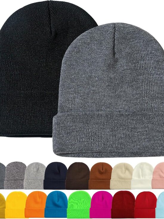 Other - 1&2 Pack Beanie for Men Women Slouchy Beanie Hats Winter Knit Caps Soft Ski Hat
